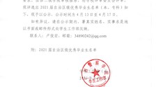 beat365唯一官方网站关于2021届全区优秀毕业生名单的公示