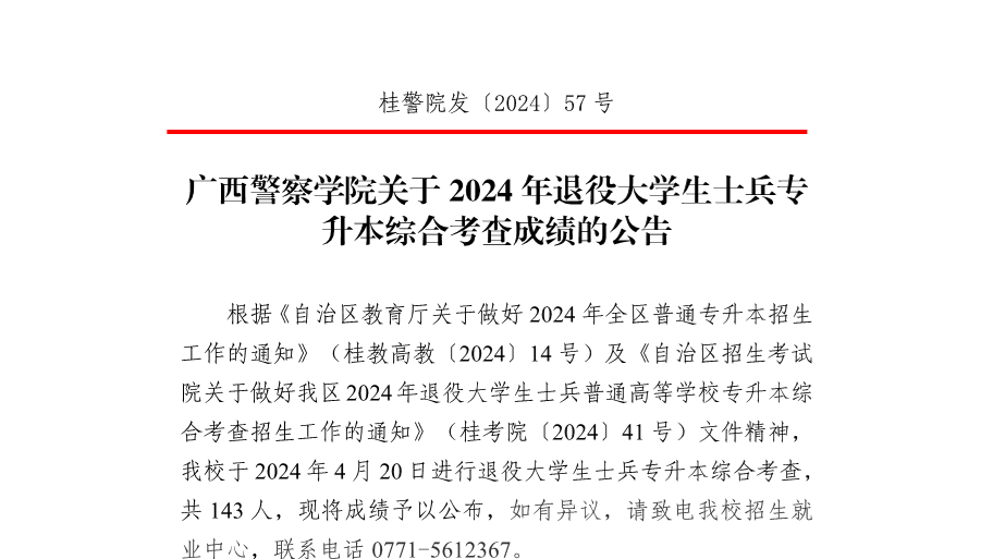 beat365唯一官方网站关于2024年退役大学生士兵专升本综合考查成绩的公告